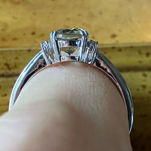 Green Labradorite Sterling Silver Ring Size 9 - Picture 2 of 10